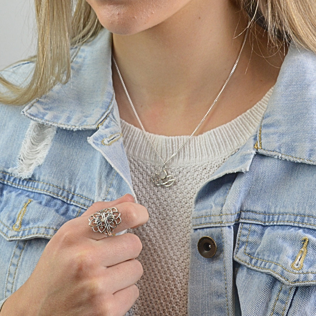 Rings - Open Lotus Mandala Ring