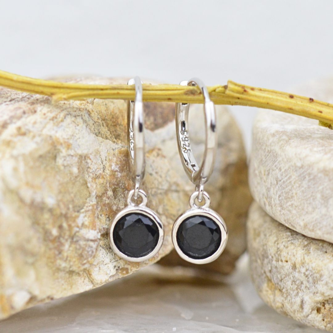 EARRINGS - Silver Nightfall Huggies