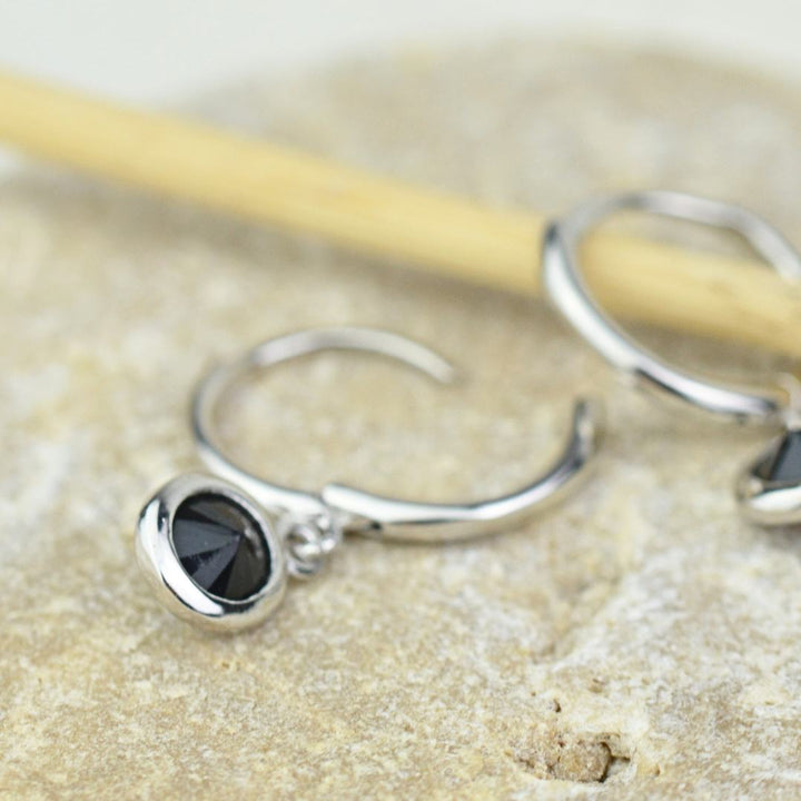 EARRINGS - Silver Nightfall Huggies