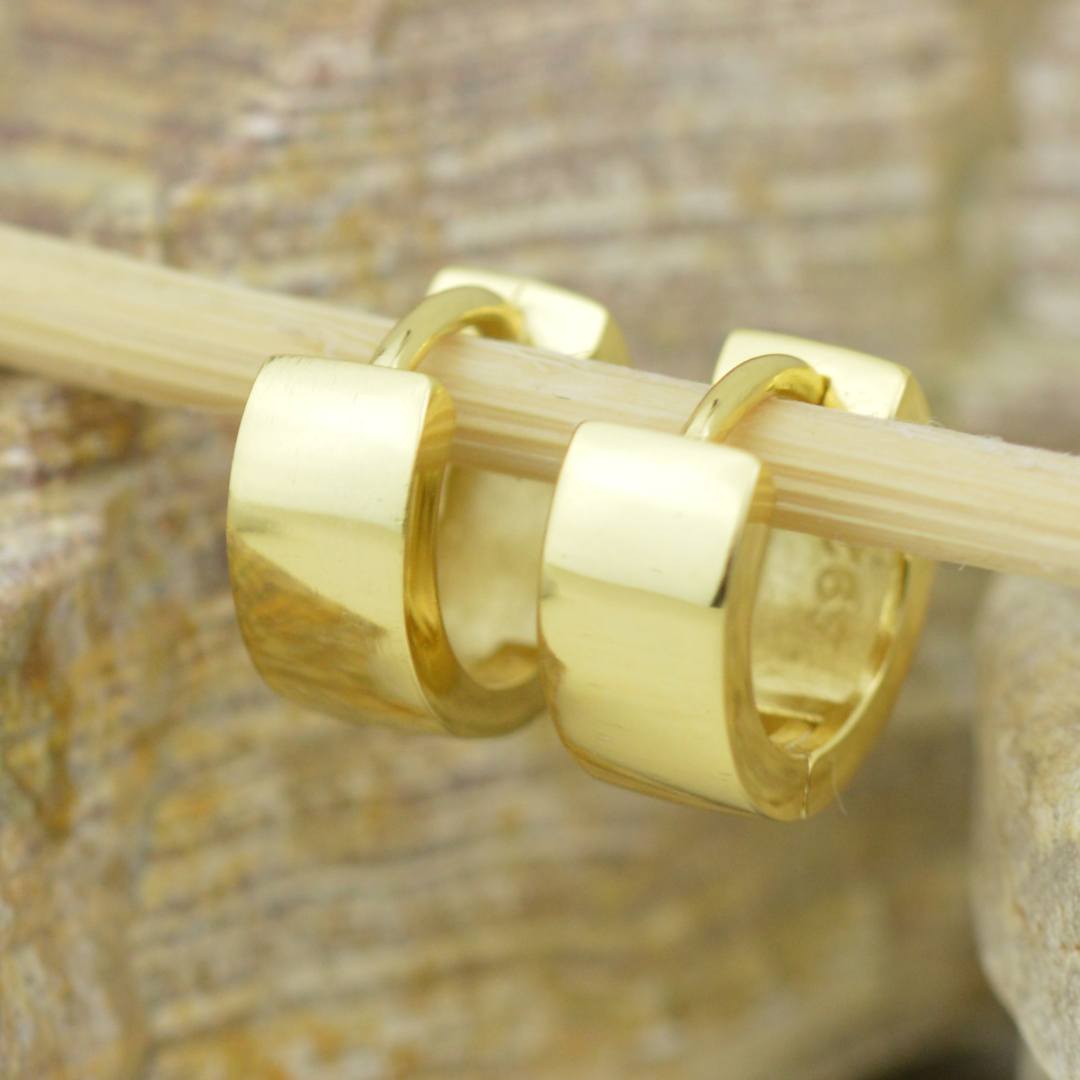 EARRINGS - Wide Gold Huggies