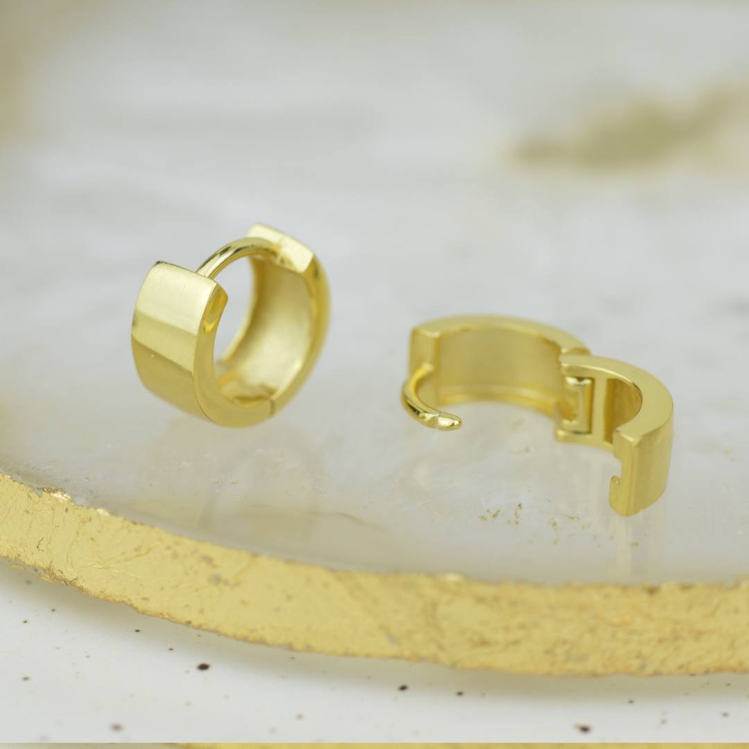 EARRINGS - Wide Gold Huggies