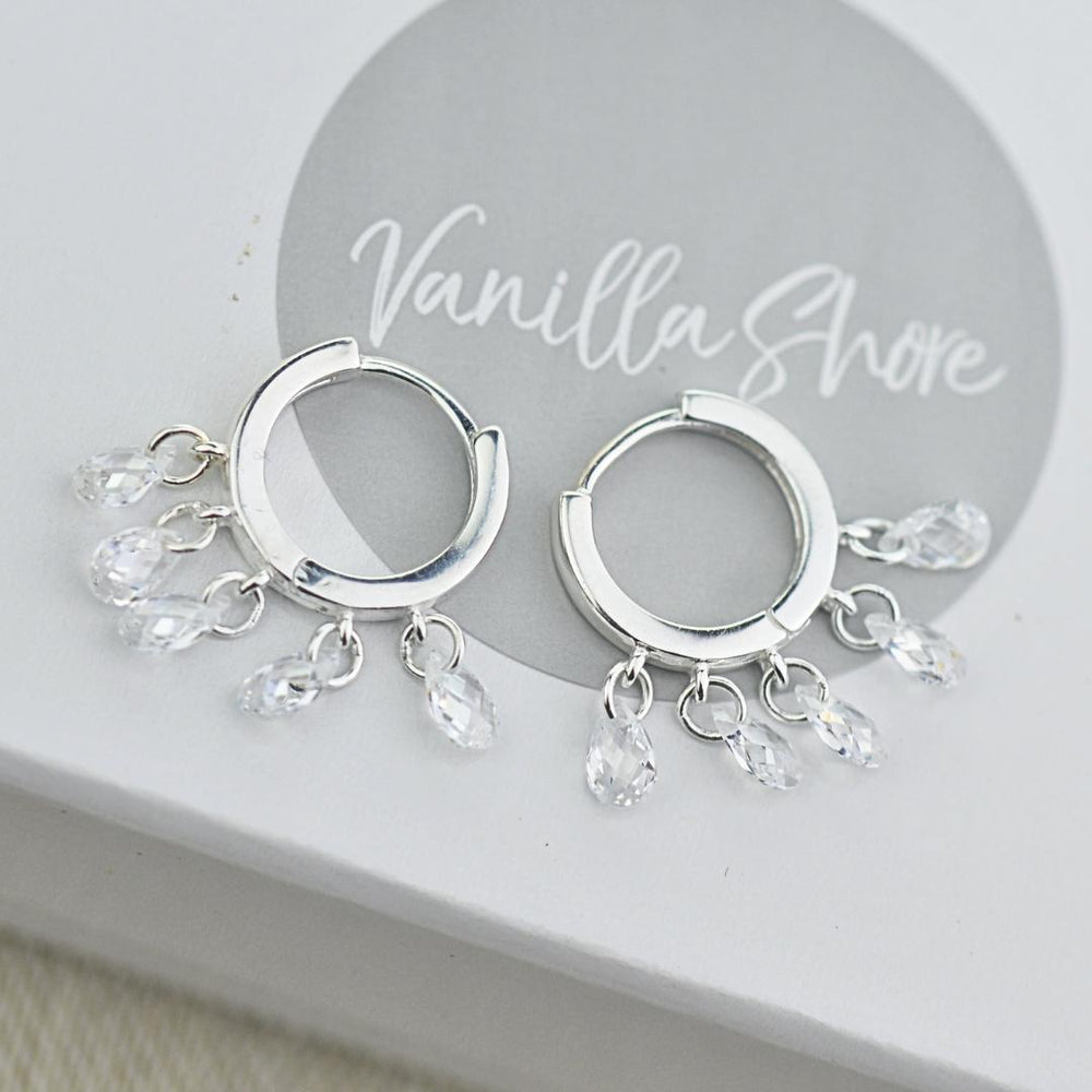 Earrings - Crystal Cascade Huggies