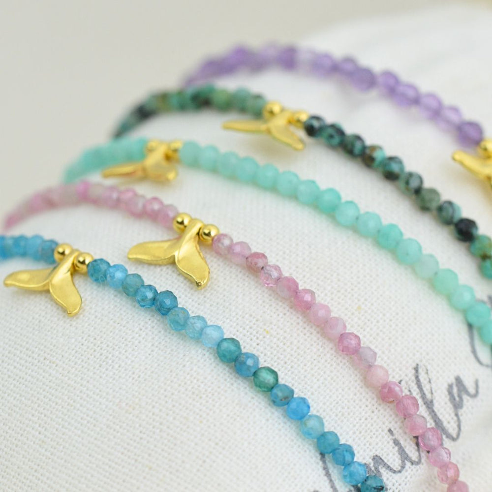 Bracelets - Golden Gem Whale Tail Bracelets