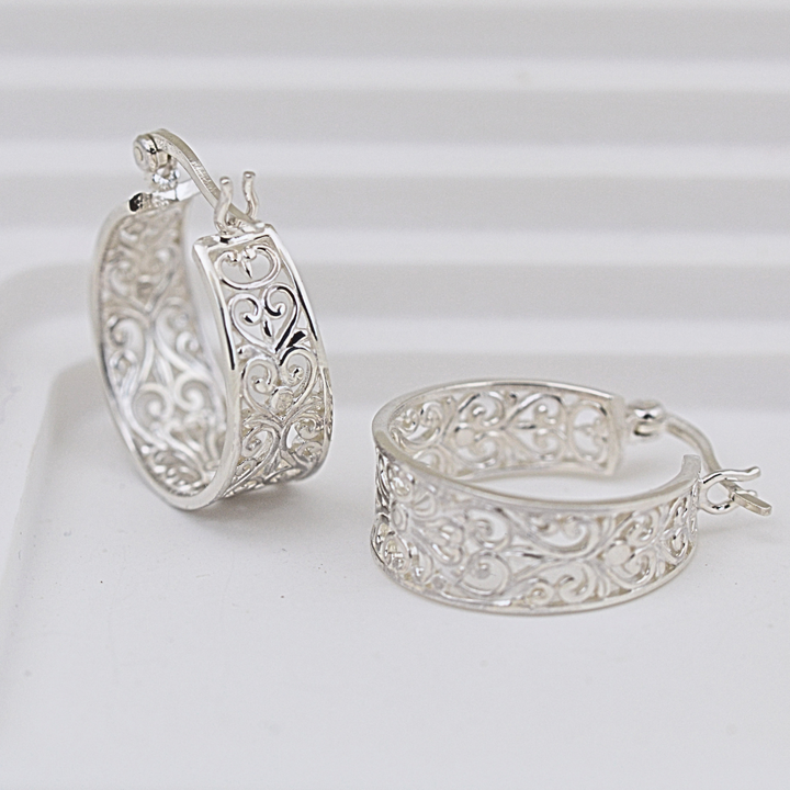 Earrings - Filigree Hoops