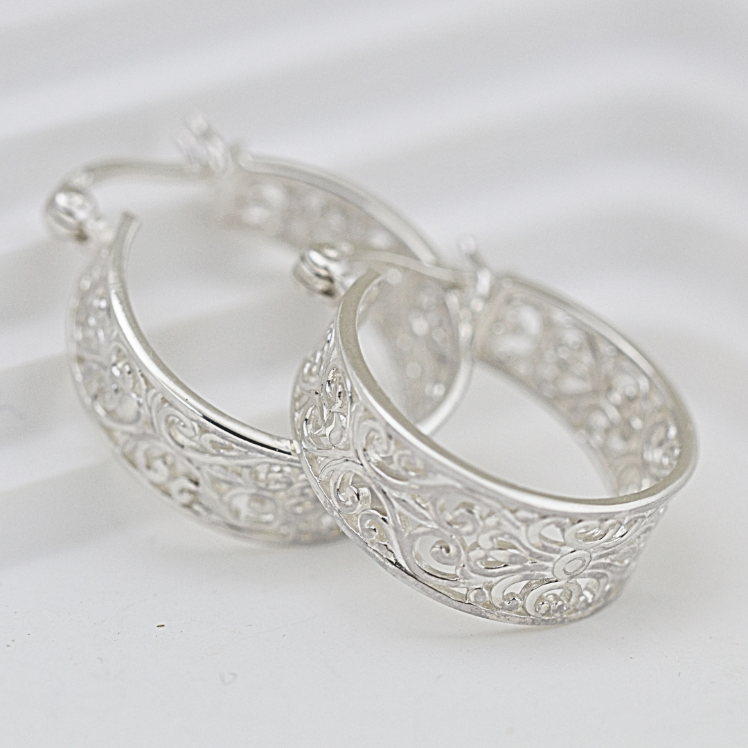 Twilight Filigree Hoops