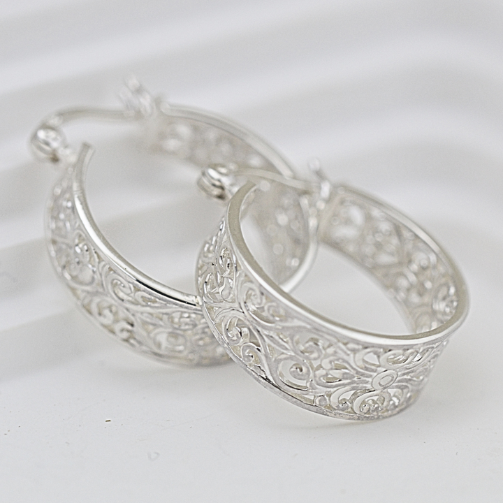 Twilight Filigree Hoops