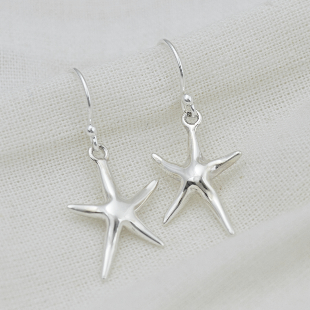 Earrings - Silver Starfish Earrings