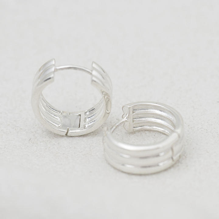 Silver Trinity Hoops (14.5mm)