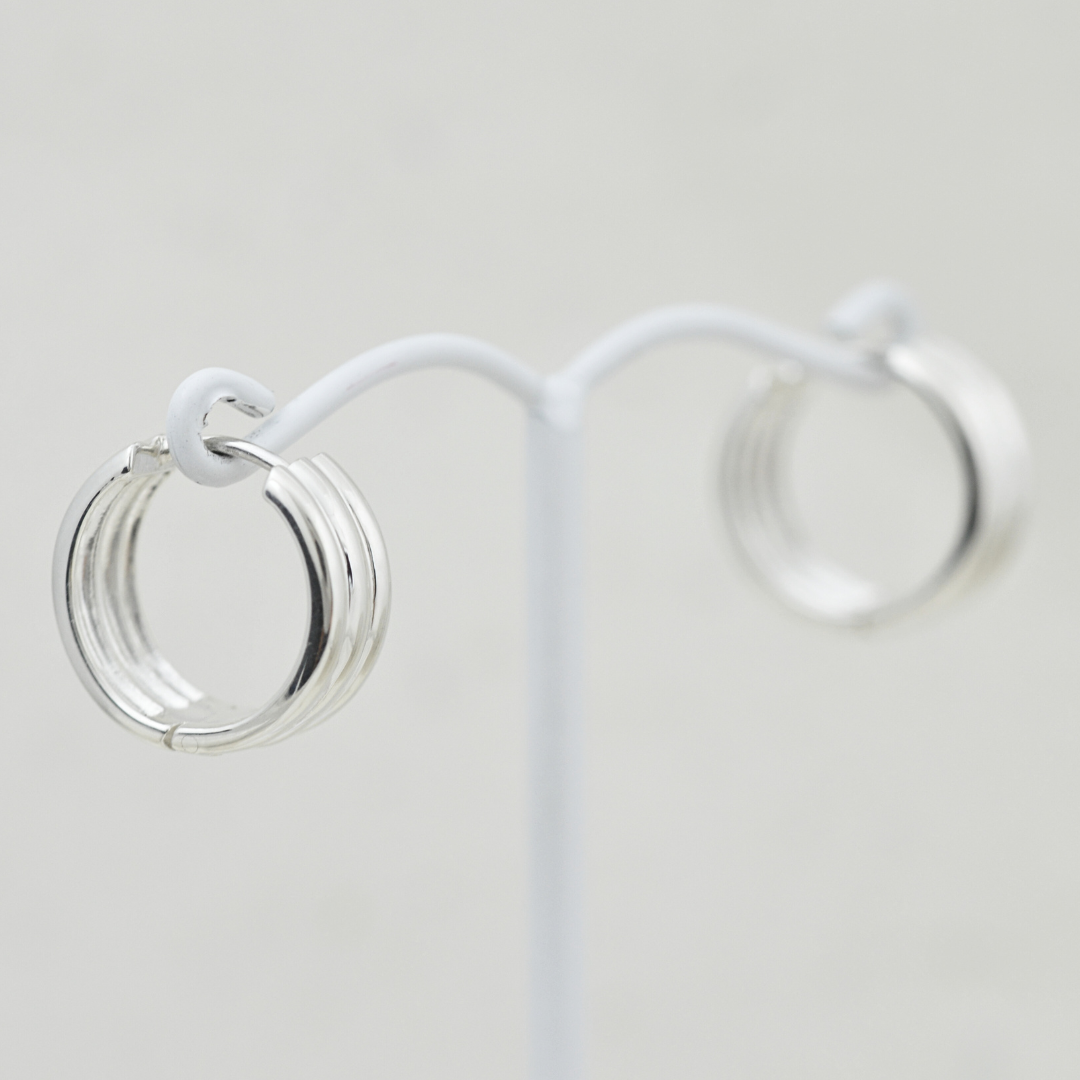 Earrings - Ribbed Hoops