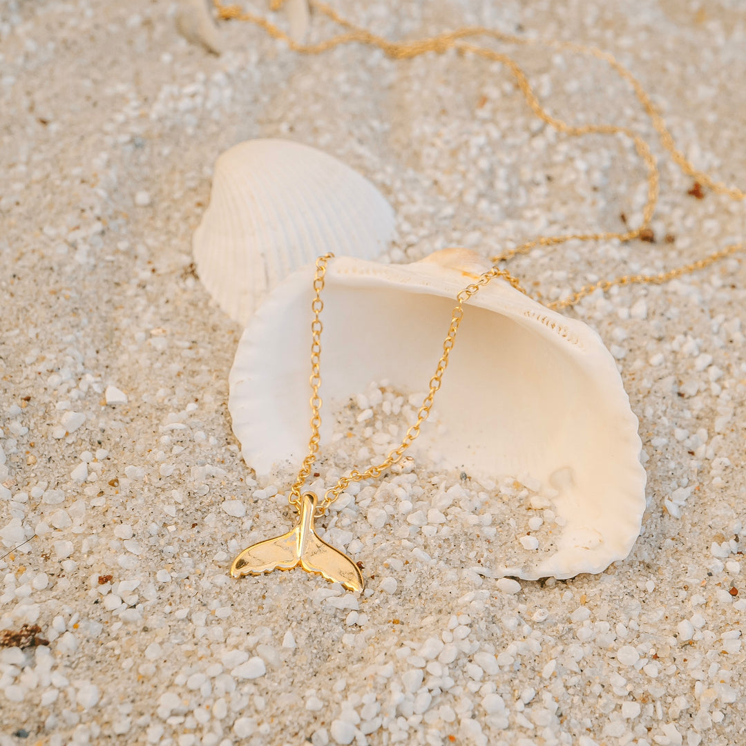 Dainty Gold Whale Tail Necklace