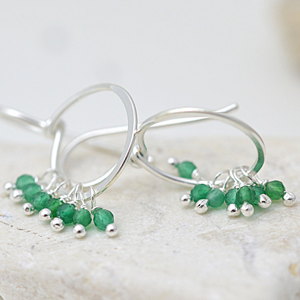 Earrings - Mystic Green Agate Dangles