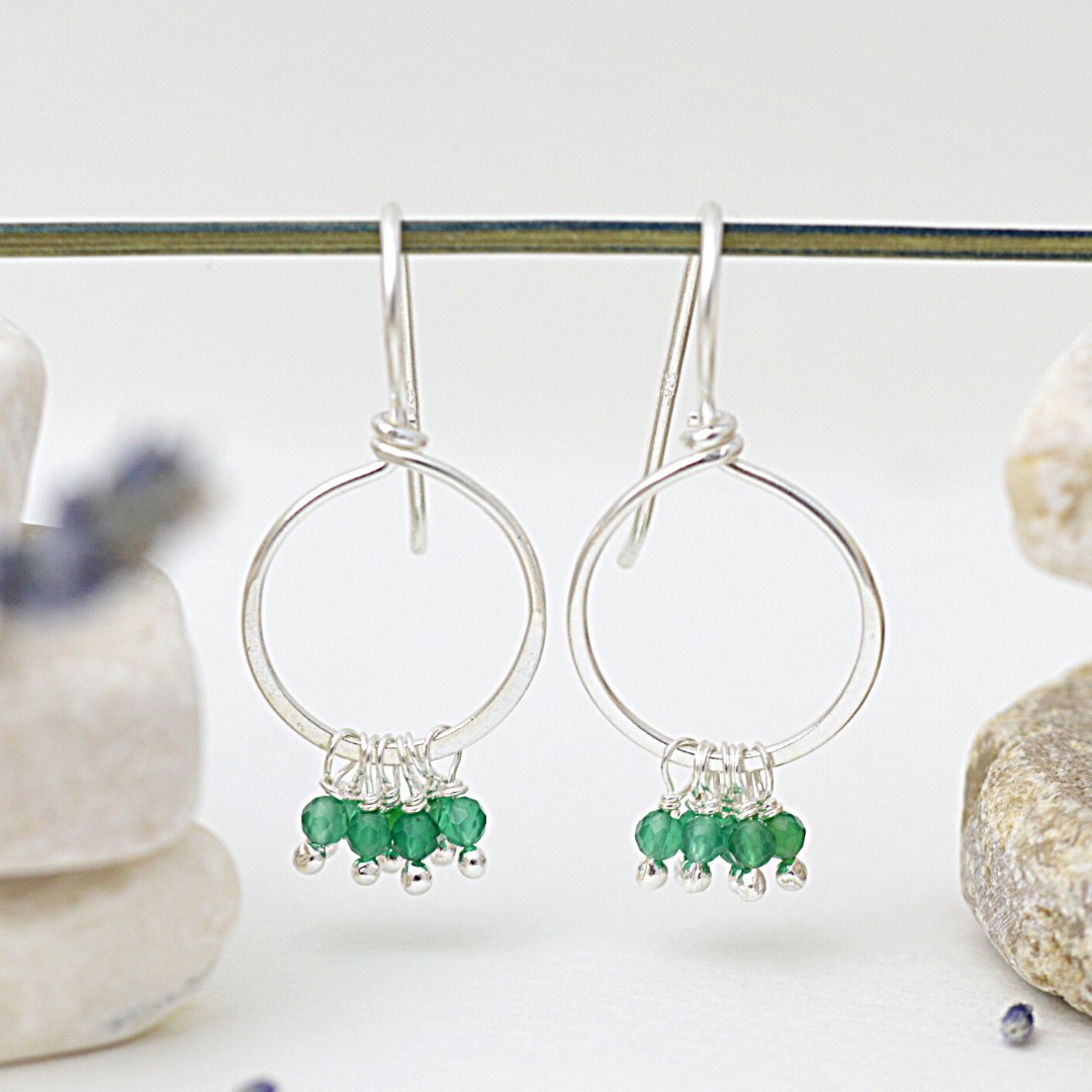Earrings - Mystic Green Agate Dangles