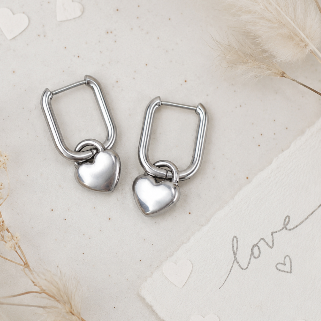 earrings - Hear Huggie Hoops