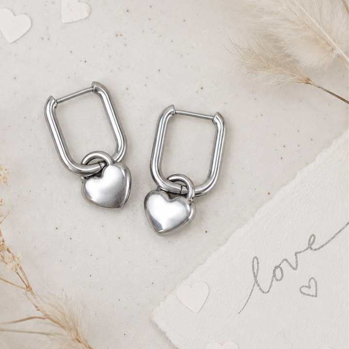earrings - Hear Huggie Hoops