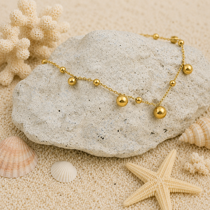 gold waterproof anklet 