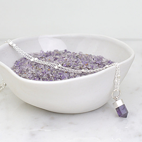 Amethyst Crystal Necklace Vanilla Shore