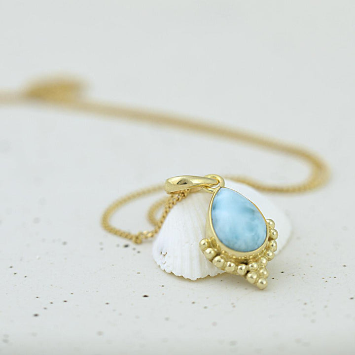 Gold Oceana Larimar Necklace