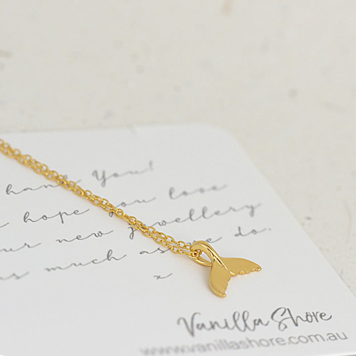 Dainty Gold Whale Tail Necklace