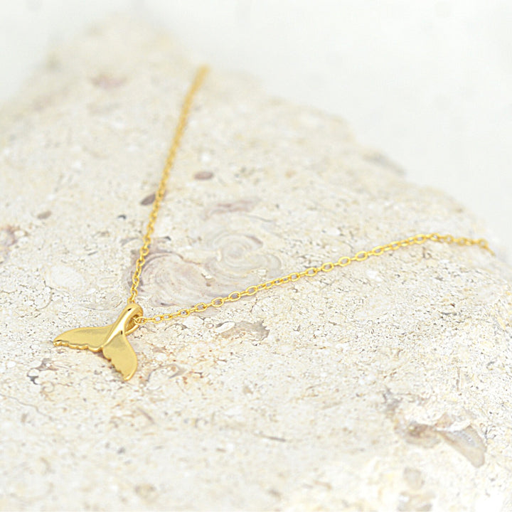 Dainty Gold Whale Tail Necklace