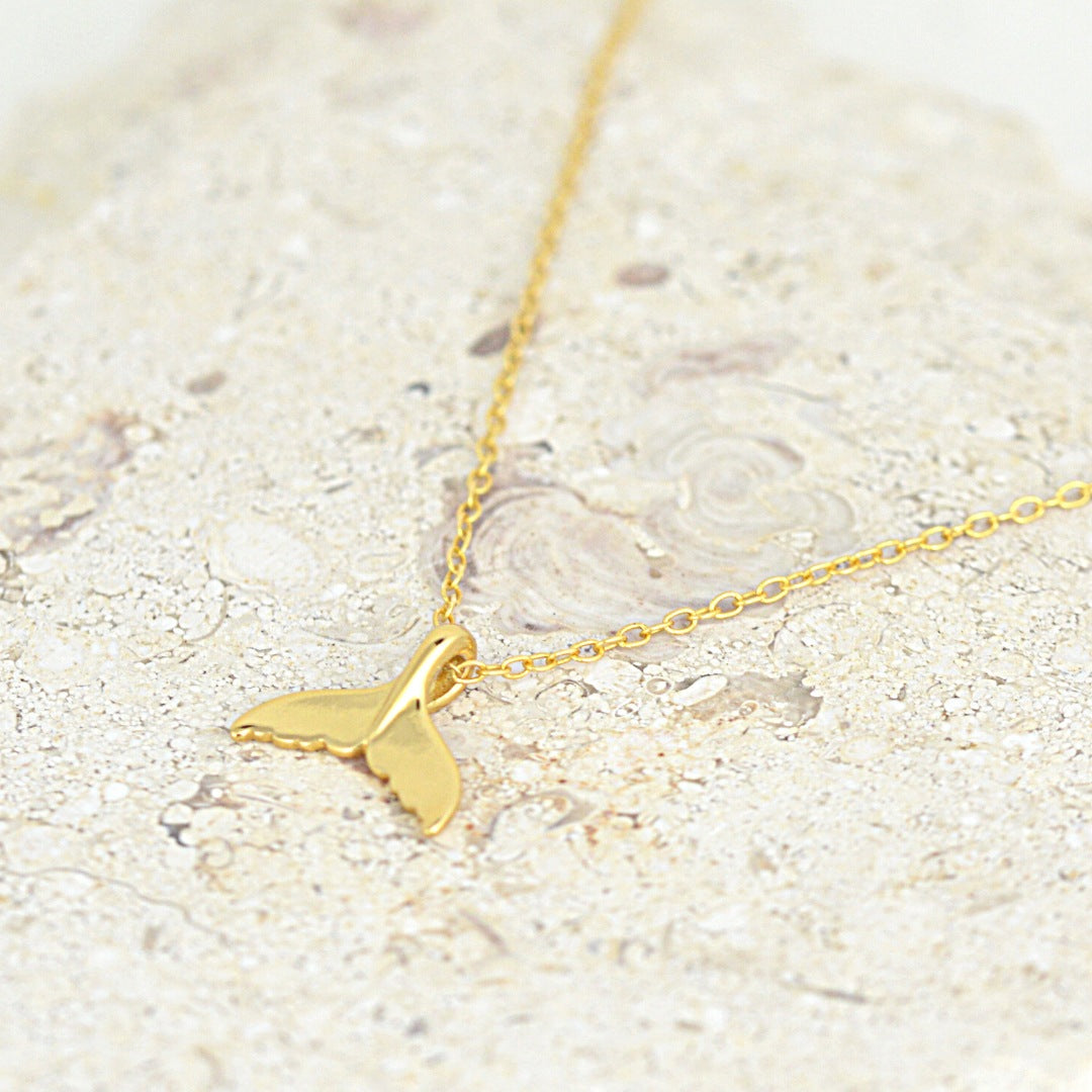 Dainty Gold Whale Tail Necklace