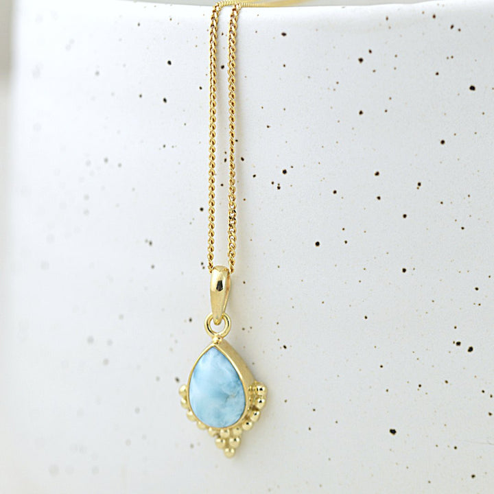 Gold Oceana Larimar Necklace