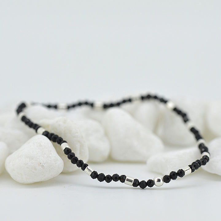 Black Agate Stretchy Bracelet