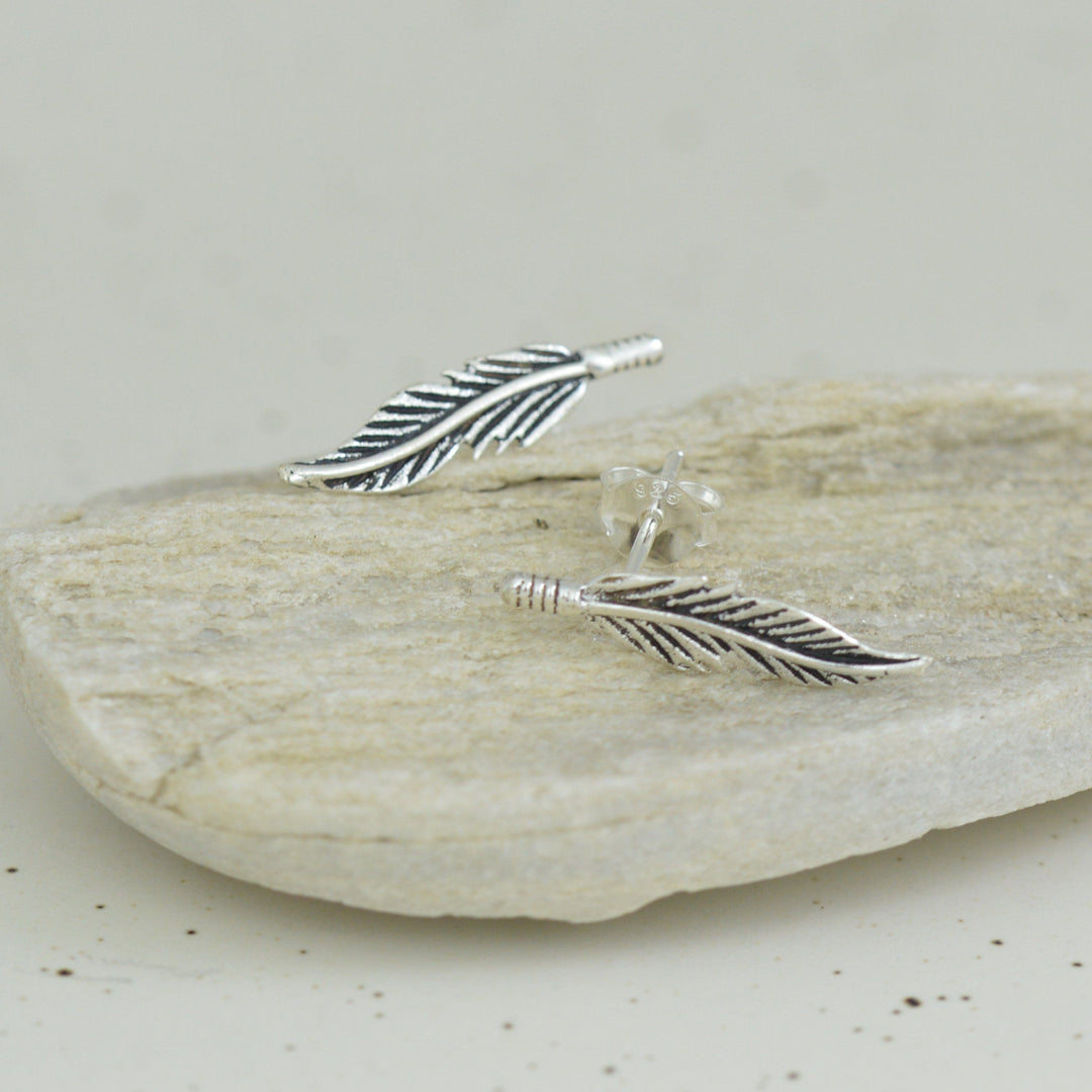 Earrings - Feather Studs