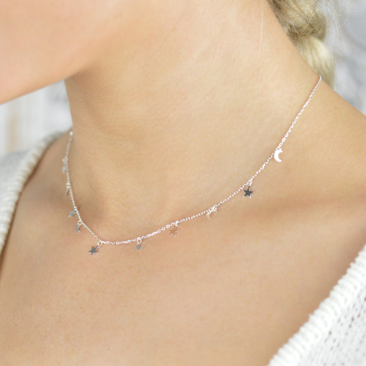 Necklaces - Moon & Star Choker