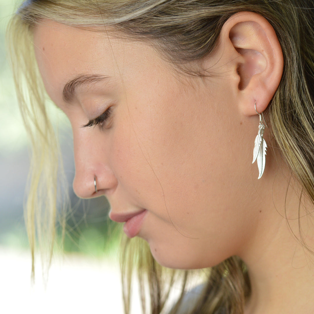 Double Feather Earrings