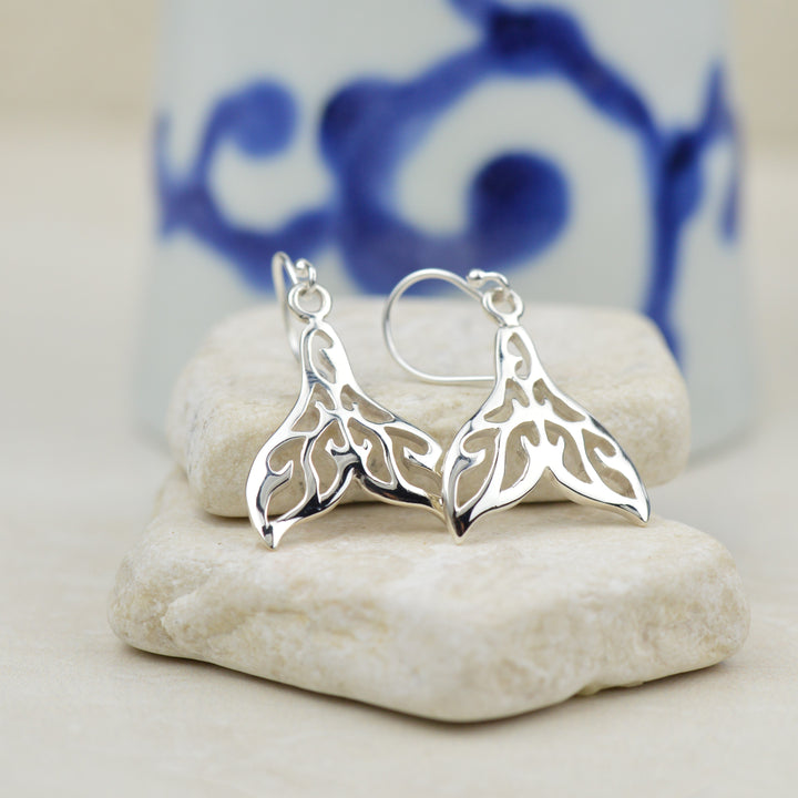 Earrings - Patterned Whale Tail Earrings