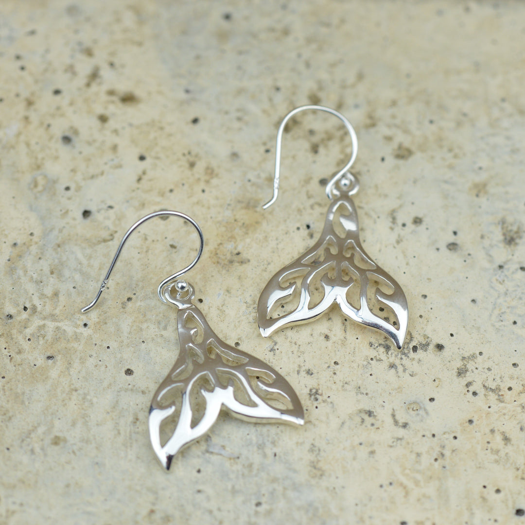 Earrings - Patterned Whale Tail Earrings