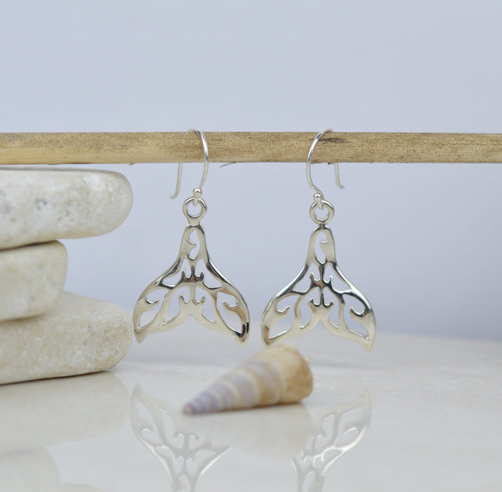 Earrings - Patterned Whale Tail Earrings