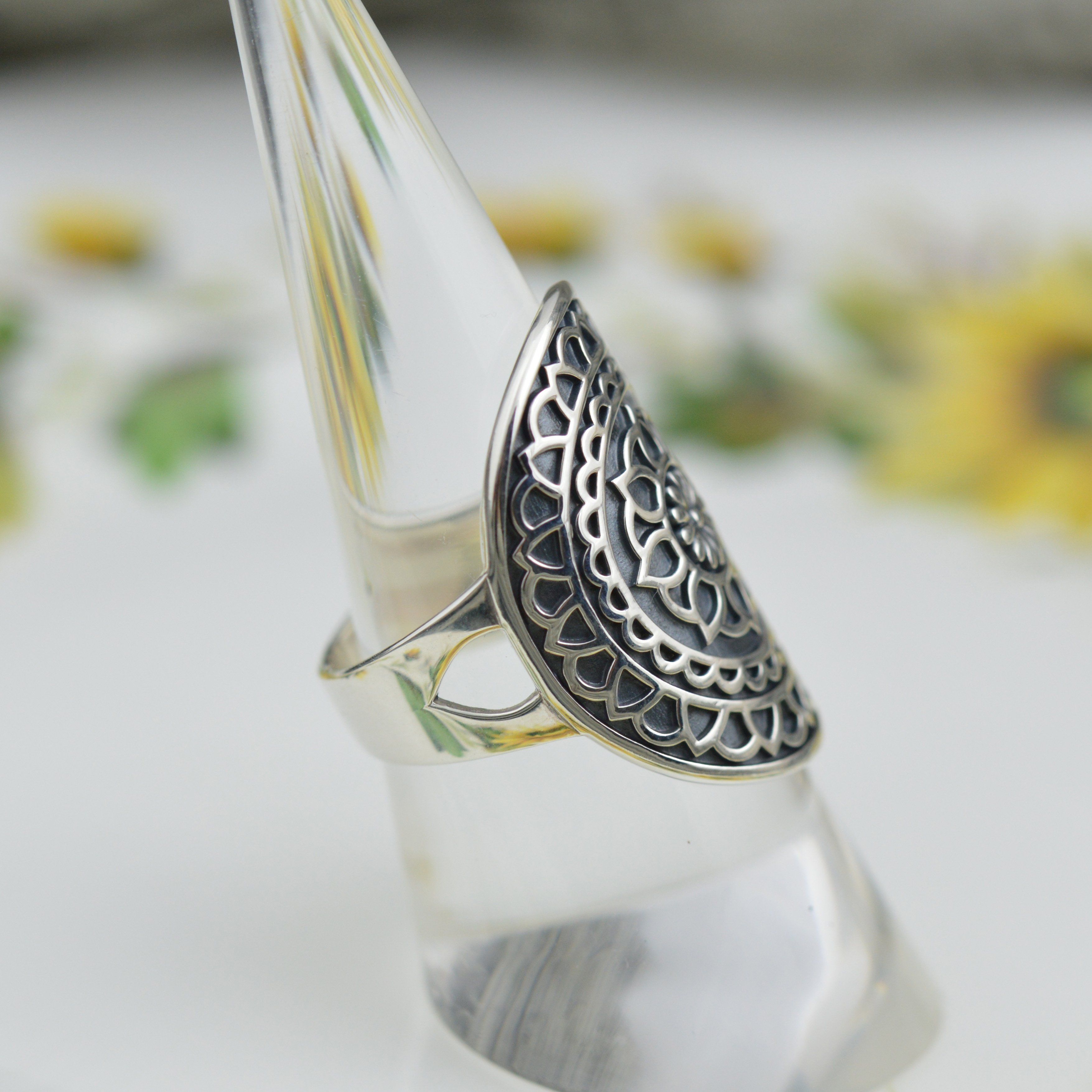 Crystal sunflower ring hotsell