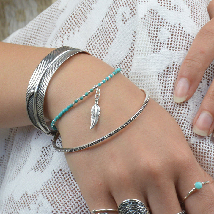 Bracelets - Feather Cuff Bracelet