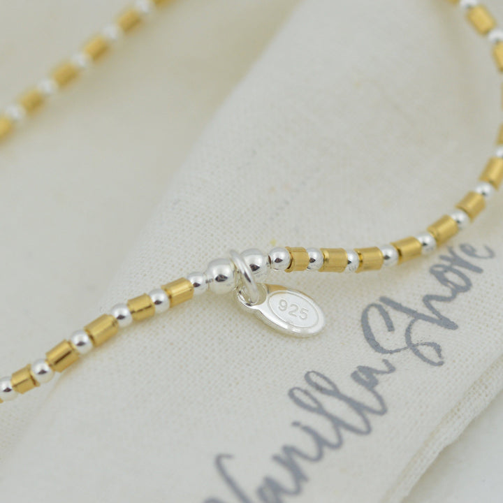 Bracelets - Gold and Silver Beaded Bracelet
