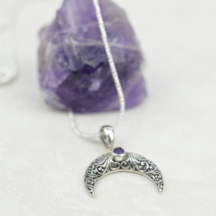 Necklaces - Amethyst Moon Necklace