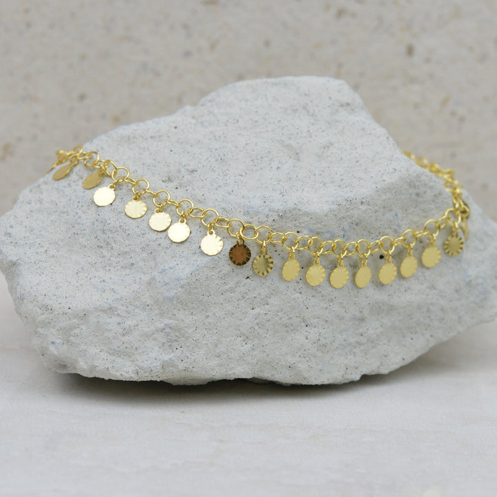 Anklets - Gold Mini Disc Gypsy Anklet