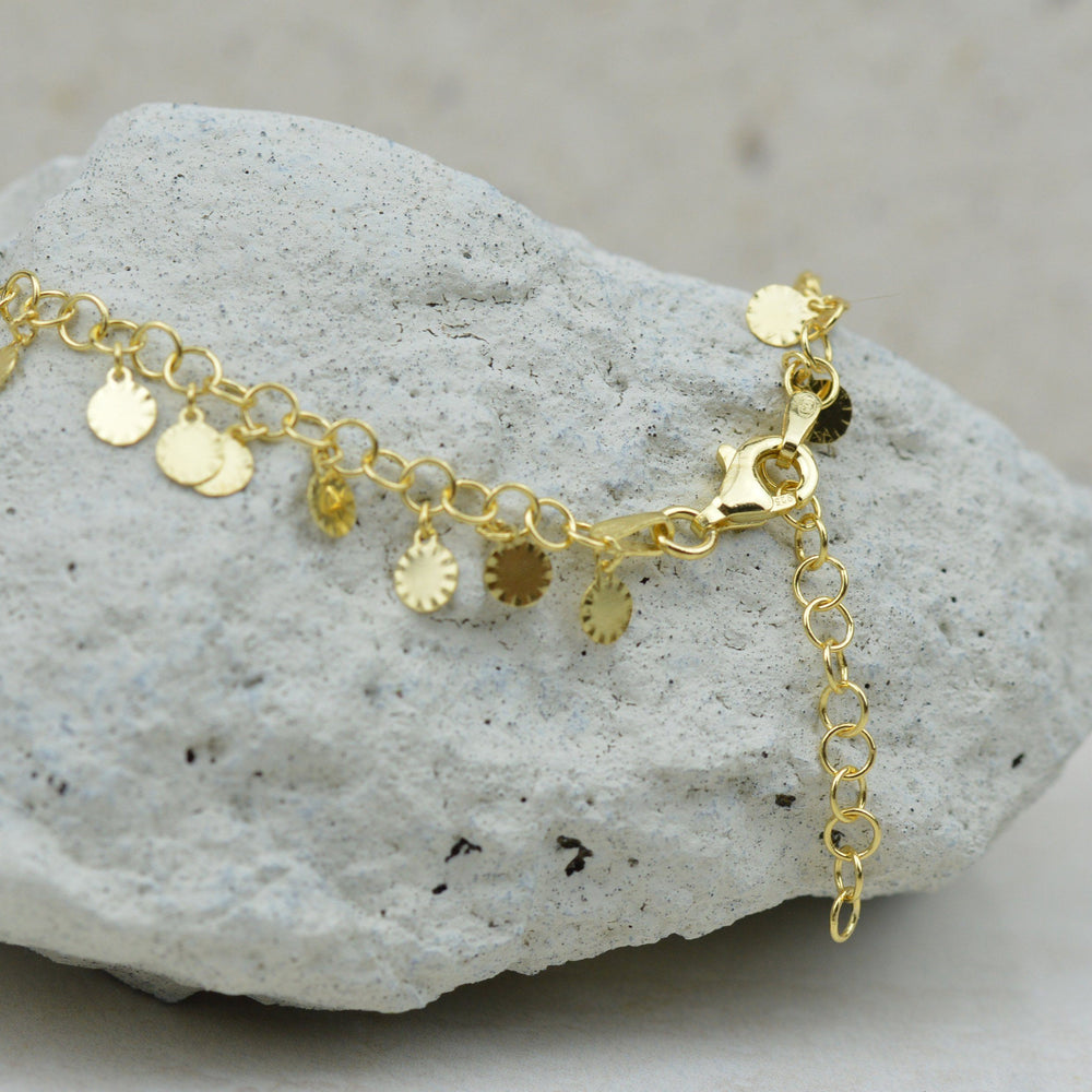 Anklets - Gold Mini Disc Bohemian Anklet