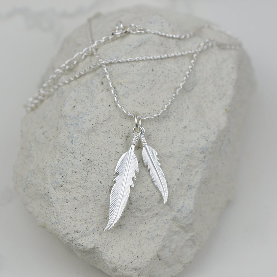 Double Feather Necklace