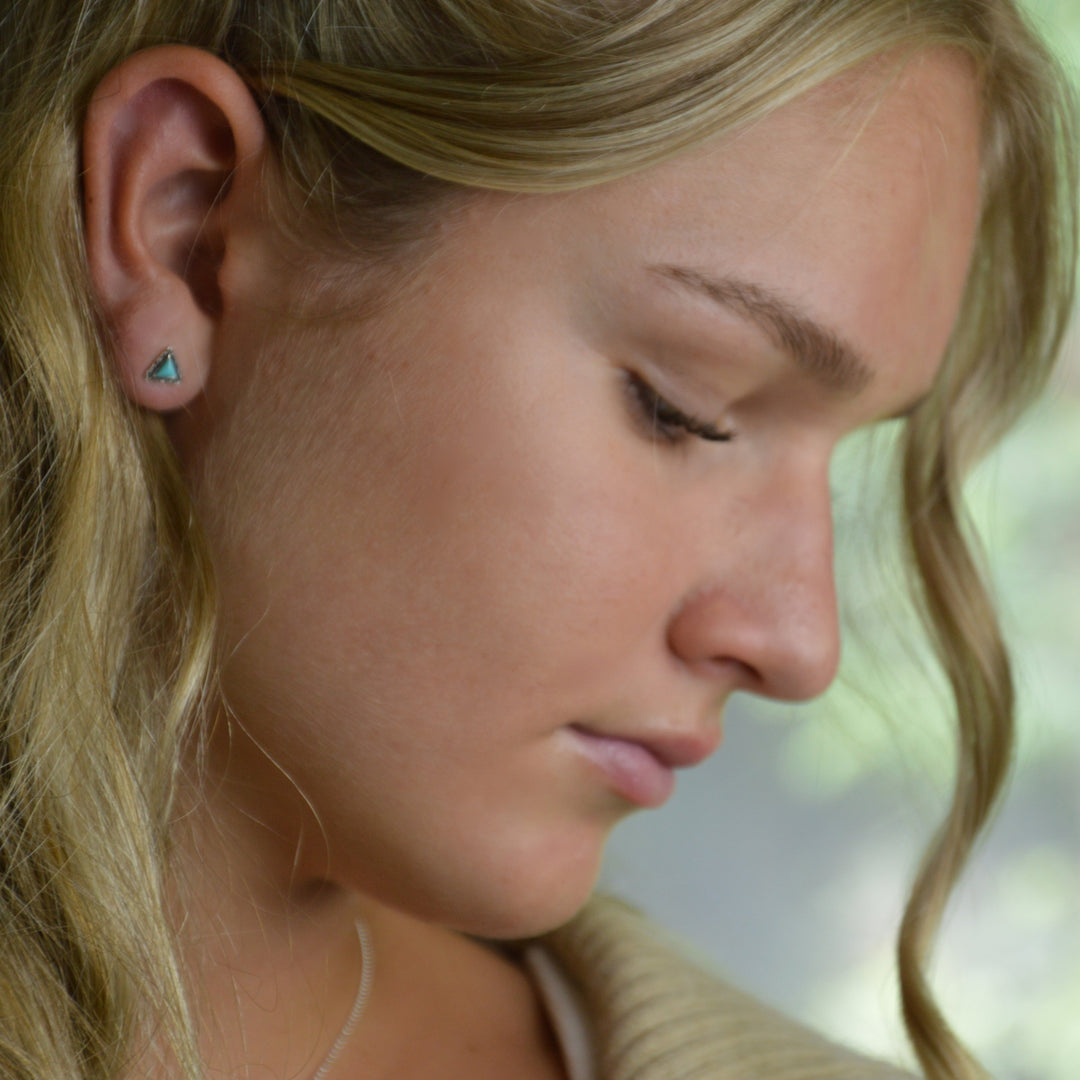 Triangle Turquoise Boho Studs