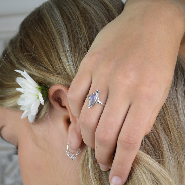 Moonstone Twist Ring