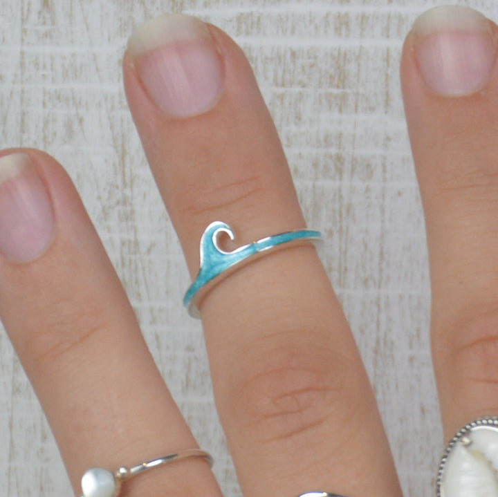 Mediterranean Wave Pinky Finger or Midi Ring