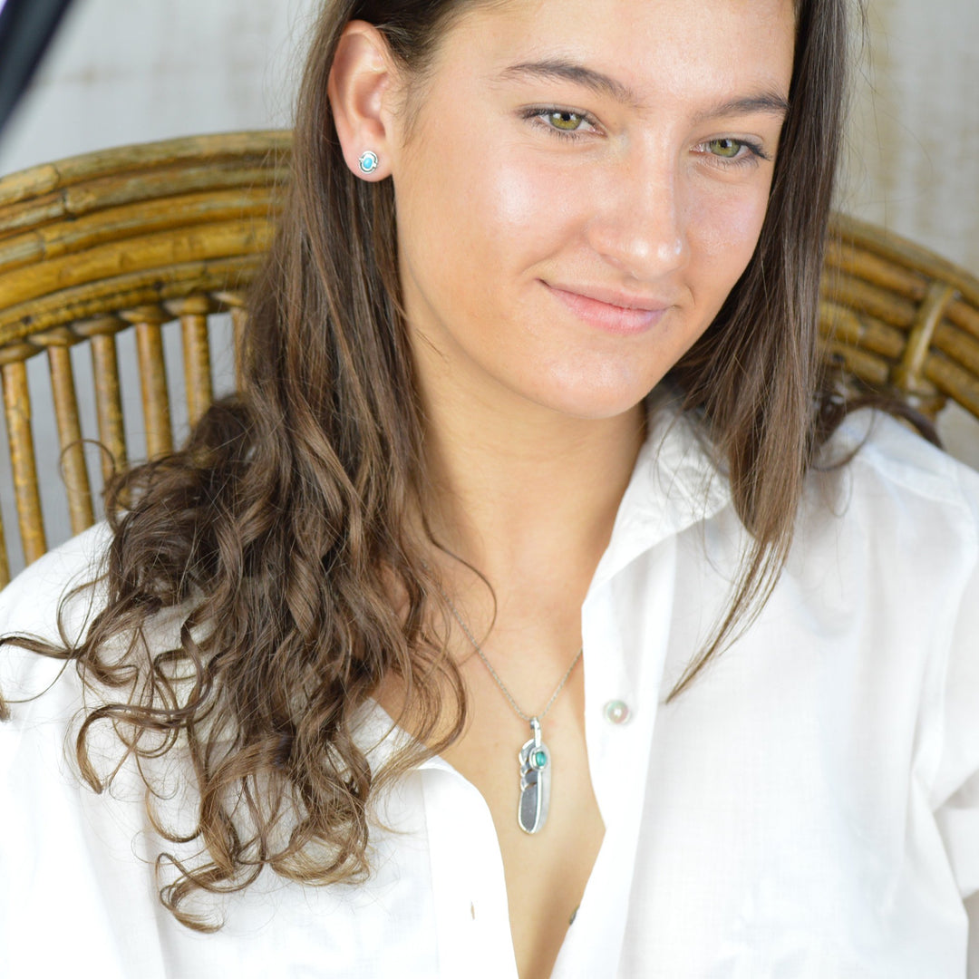 Earrings - Turquoise and Silver Stud Earrings