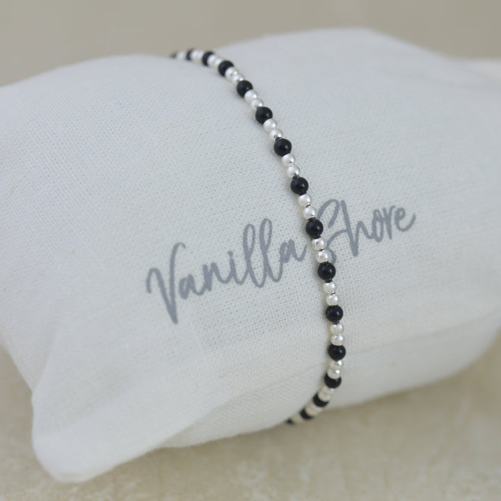 Silver Shadows Onyx Bracelet