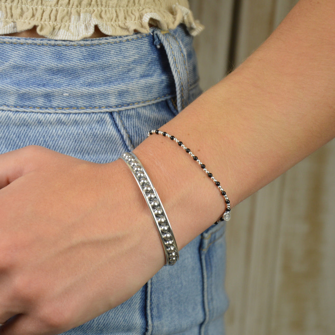 Silver Shadows Onyx Bracelet