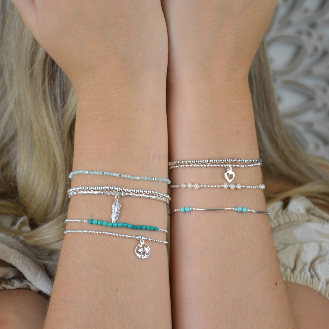 Pearl & Silver Stretchy Bracelet