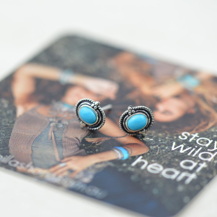 Earrings - Turquoise Bohemian Studs