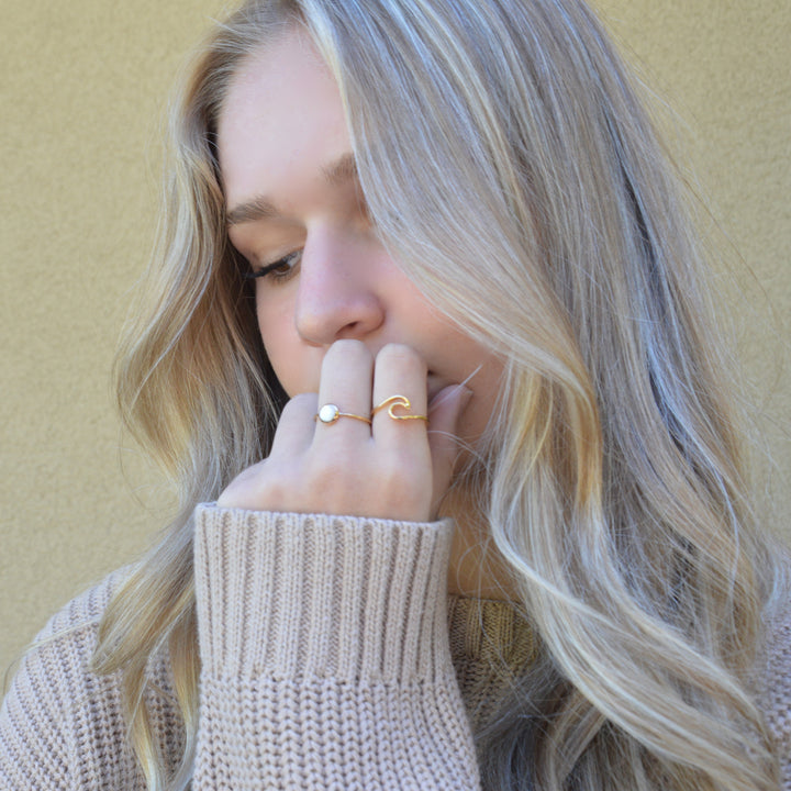 Gold Mother Of Pearl Ring