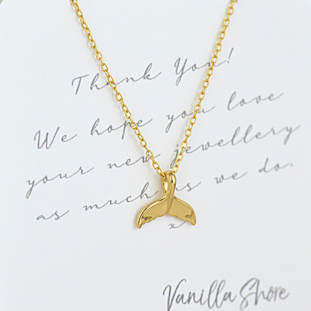 Dainty Gold Whale Tail Necklace