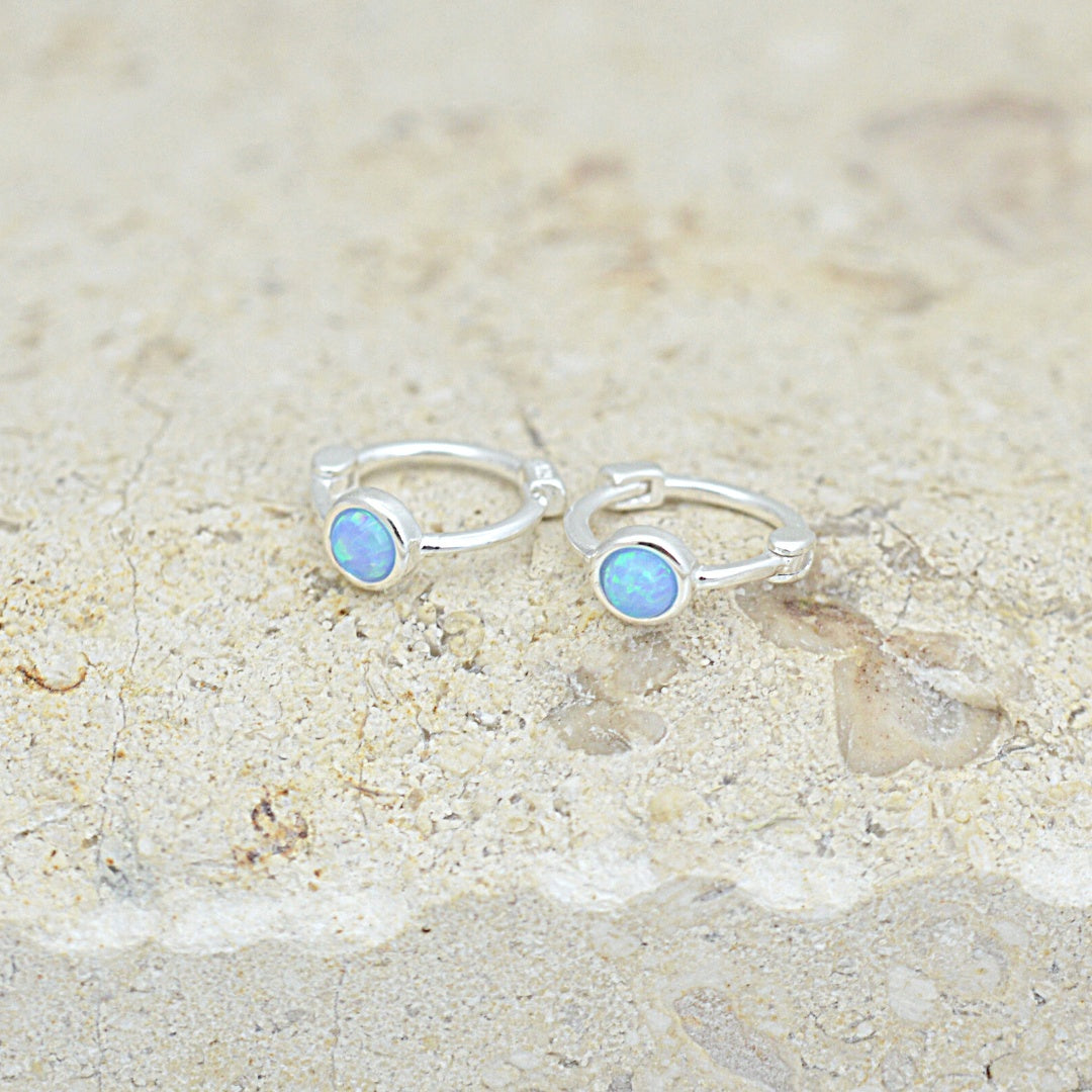 Mini Sparling Azure Hoops